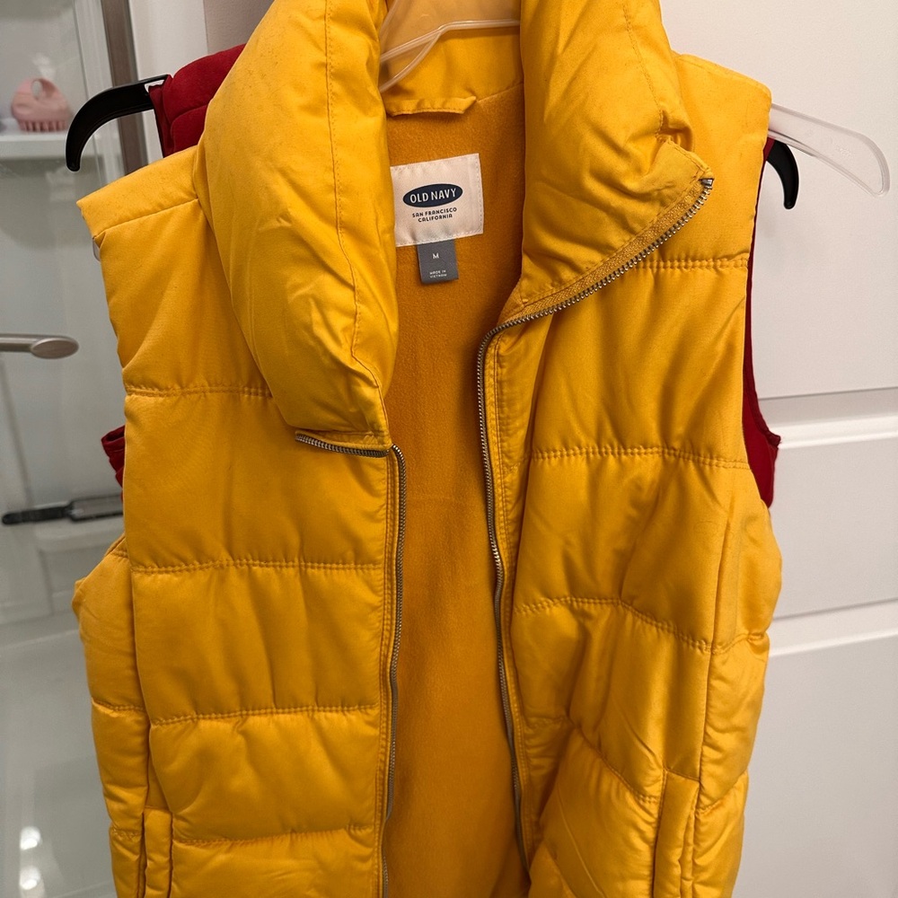 Old Navy Bright Yellow Quilted Puffer Vest